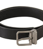 Dolce & Gabbana Black Plain Leather Silver Tone Metal Buckle Belt