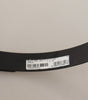 Dolce & Gabbana Black Plain Leather Silver Tone Metal Buckle Belt