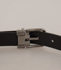 Dolce & Gabbana Dark Purple Perforated Leather Metal Buckle Belt