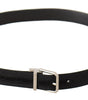 Dolce & Gabbana Black Canvas Silver Tone Metal Buckle Men Belt