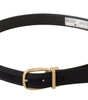 Dolce & Gabbana Black Canvas Leather Gold Metal Buckle Belt