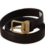 Dolce & Gabbana Brown Leather Gold Metal Buckle Belt