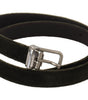 Dolce & Gabbana Green Velvet Silver Tone Metal Buckle Belt