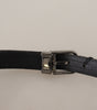 Dolce & Gabbana Black Cotton Silver Tone Metal Buckle Belt