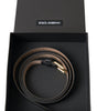 Dolce & Gabbana Black Leather Gold Tone Metal Buckle Belt