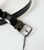 Dolce & Gabbana Black Calf Leather Metal Buckle Men Belt