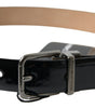 Dolce & Gabbana Black Calf Leather Metal Buckle Men Belt