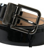 Dolce & Gabbana Black Calf Leather Metal Buckle Men Belt