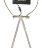 Dolce & Gabbana Beige Silk Clear Crystal Bow Waist Belt
