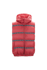 Élégant gilet rouge avec logo Versace et capuche amovible
