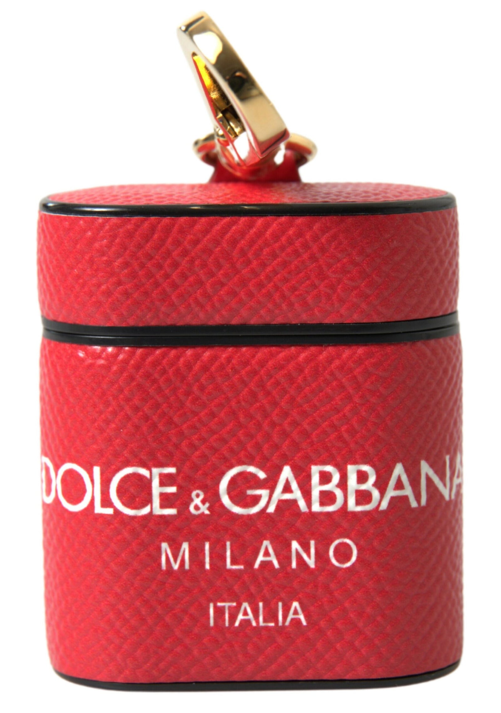 Étui élégant en cuir rouge pour Airpods Dolce & Gabbana