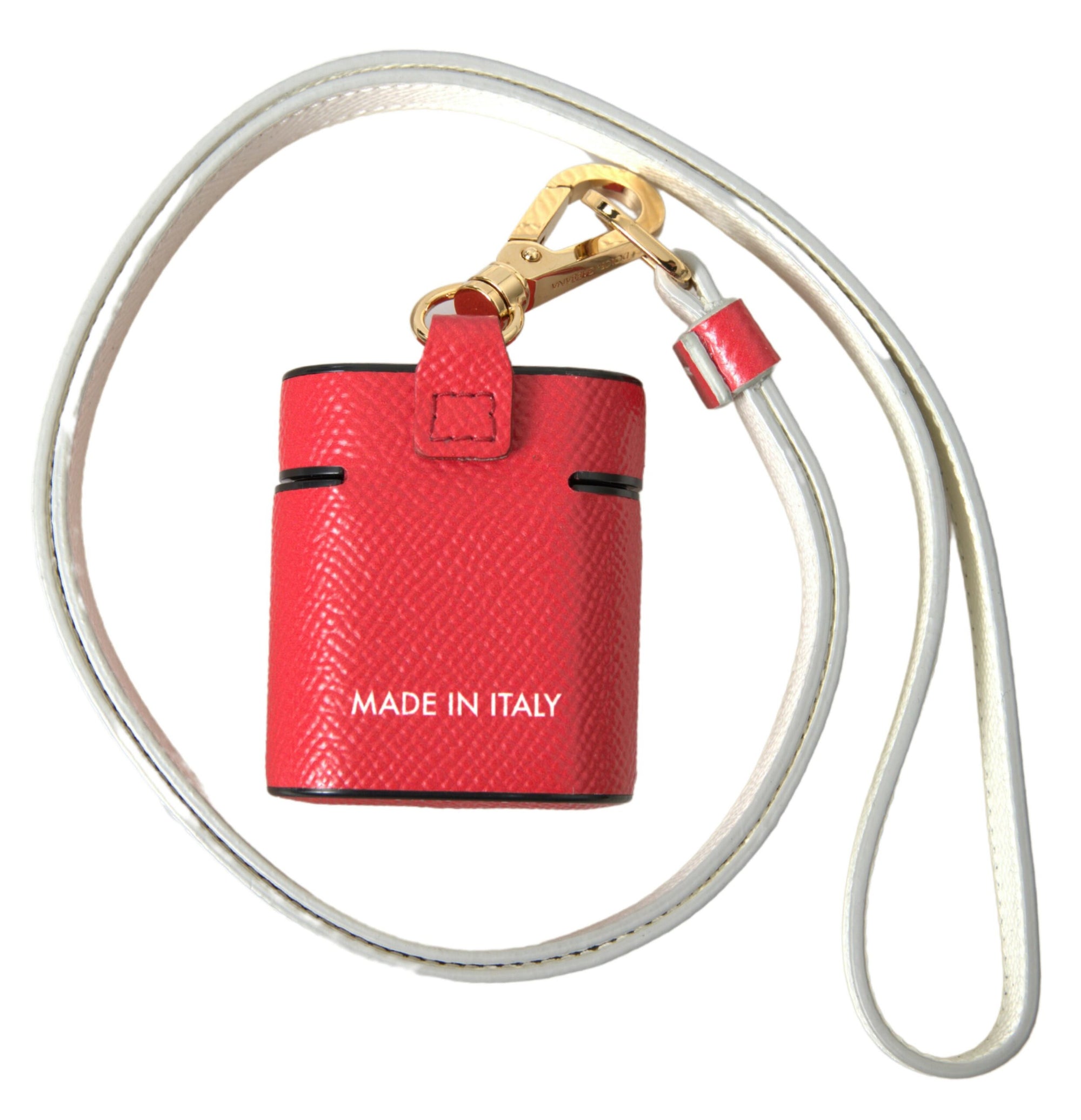 Étui élégant pour Airpods en cuir de veau rouge Dolce & Gabbana