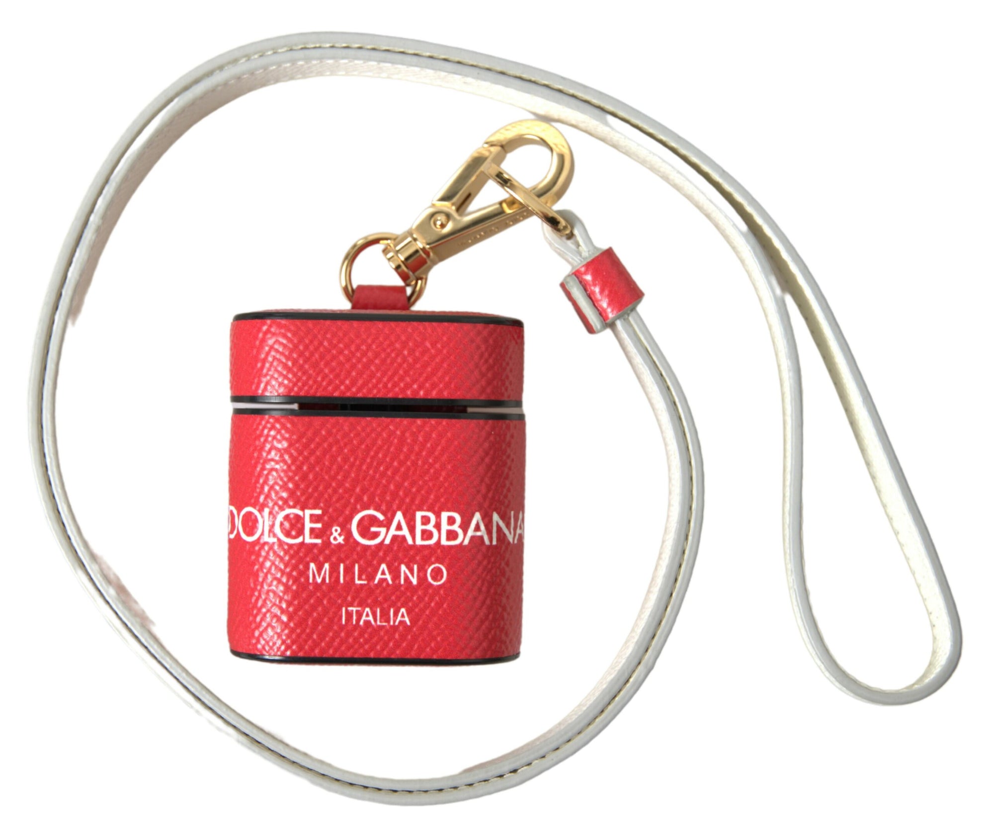 Étui élégant pour Airpods en cuir de veau rouge Dolce & Gabbana