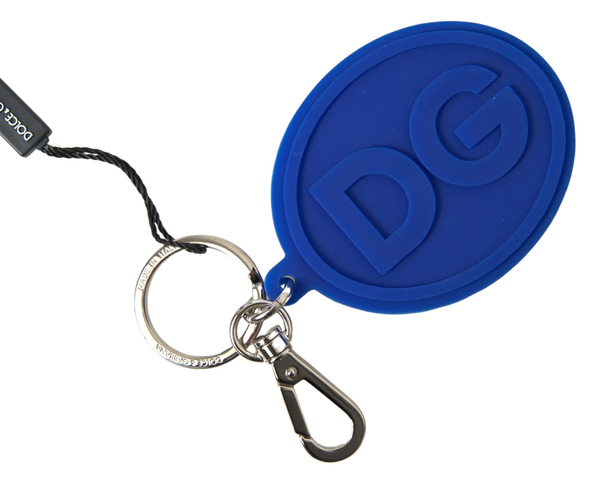 Porte-clés Dolce & Gabbana Chic en laiton et caoutchouc avec logo