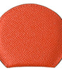 Dolce & Gabbana Orange Calfskin Leather Round Logo Hand Mirror Holder
