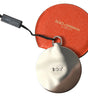Dolce & Gabbana Orange Calfskin Leather Round Logo Hand Mirror Holder
