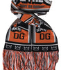 Dolce & Gabbana Multicolor Wool DG Royals Wrap Fringe Scarf