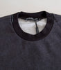 Dolce & Gabbana Dark Gray Cotton Crew Neck Pullover Sweater