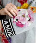 Dolce & Gabbana Gray DG Amore Queen Floral Pullover Sweater
