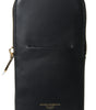 Dolce &amp; Gabbana Elegant Leather Wristlet Clutch