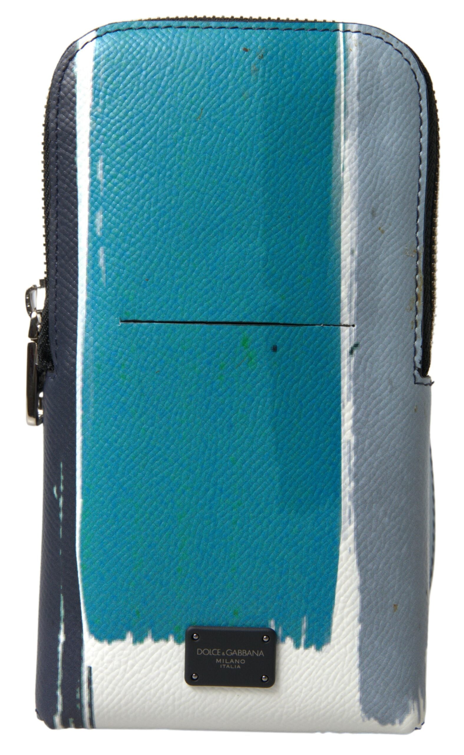Dolce & Gabbana - Sac bandoulière élégant en cuir bleu et blanc pour téléphone