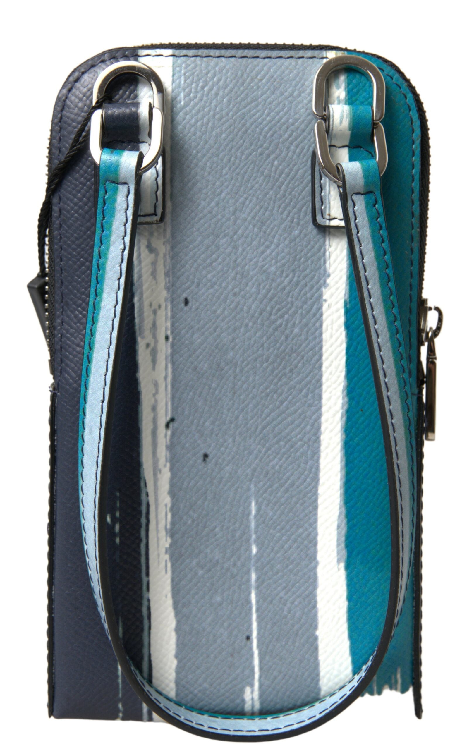 Dolce & Gabbana - Sac bandoulière élégant en cuir bleu et blanc pour téléphone