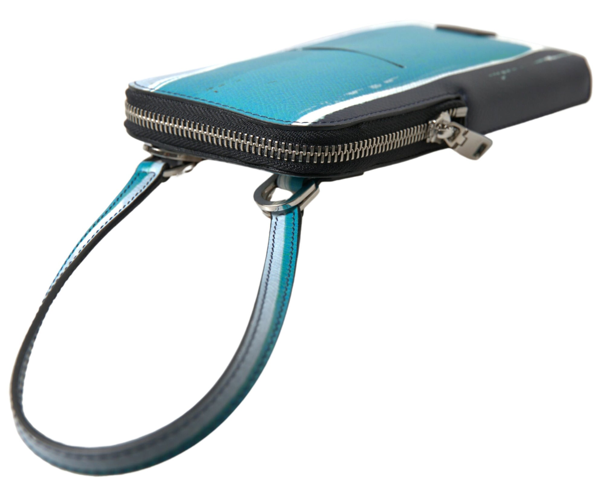 Dolce & Gabbana - Sac bandoulière élégant en cuir bleu et blanc pour téléphone