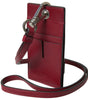 Porte-cartes élégant en cuir rouge Dolce & Gabbana avec cordon