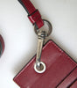 Porte-cartes élégant en cuir rouge Dolce & Gabbana avec cordon