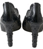 Dolce & Gabbana Black CINDERELLA Floral Crystal Heels Shoes