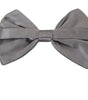 Dolce & Gabbana Bow Tie Men Silver Gray Silk Adjustable Neck Papillon