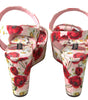 Dolce & Gabbana Multicolor floral print Wedges Floral Ankle Strap Sandals