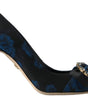 Dolce & Gabbana Blue Floral Ayers Crystal Pumps Shoes