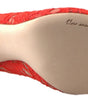 Dolce & Gabbana Red Taormina Lace Crystal Heels Pumps Shoes