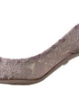 Dolce & Gabbana Pink Floral Lace DG Crystal Pumps Shoes