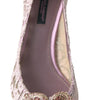 Dolce & Gabbana Pink Floral Lace DG Crystal Pumps Shoes