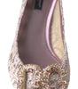 Dolce & Gabbana Pink Floral Lace DG Crystal Pumps Shoes