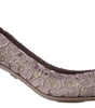 Dolce & Gabbana Pink Floral Lace DG Crystal Pumps Shoes