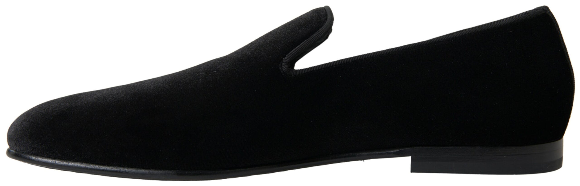 Dolce &amp; Gabbana Elegant Velvet Black Loafers for Men