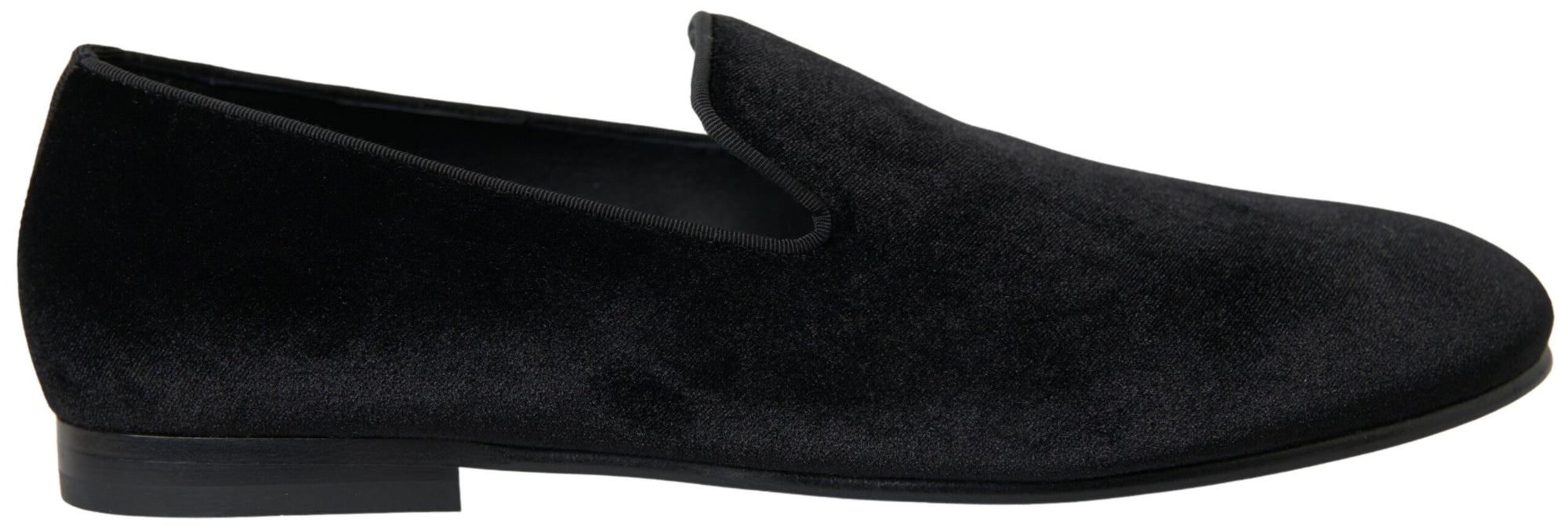 Dolce &amp; Gabbana Elegant Velvet Black Loafers for Men