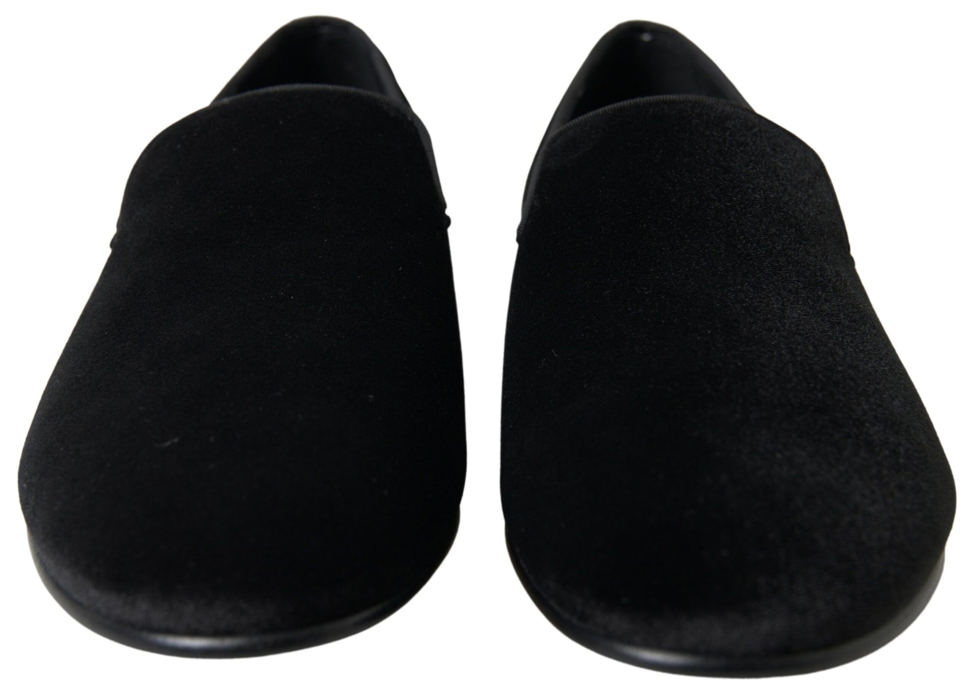 Dolce &amp; Gabbana Elegant Velvet Black Loafers for Men