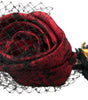 Dolce & Gabbana Red with multicolor Rose Silk Crystal Netted Logo Diadem Headband