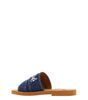 Chloé Sumptuous Cotton Woody Slide Sandals in Denim Blue