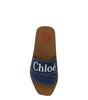 Chloé Sumptuous Cotton Woody Slide Sandals in Denim Blue