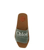 Chloé Elegant Forest Green Cotton Slides
