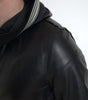 Dolce & Gabbana Black Leather Full Zip Hooded Men Jacket