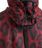Dolce & Gabbana Red Leopard Hooded Rain Coat Jacket