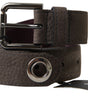 Dolce & Gabbana Brown Leather Metal Buckle Men Cintura Belt
