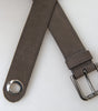 Dolce & Gabbana Brown Leather Metal Buckle Men Cintura Belt