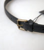 Dolce & Gabbana Black Leather Gold Metal Buckle Men Belt